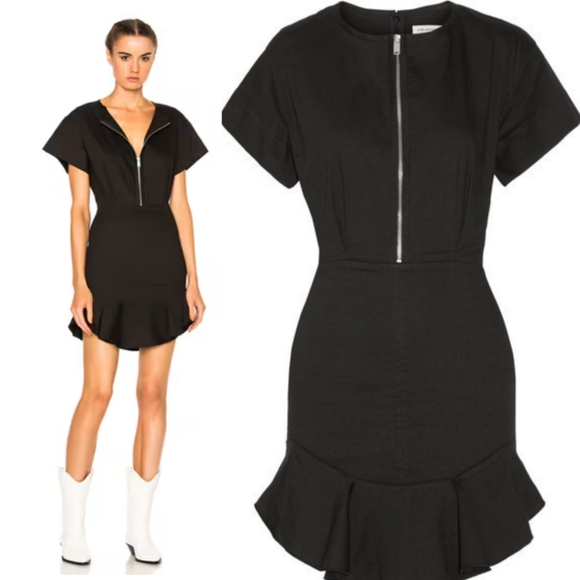 Etoile Isabel Marant Neit Twill Mini Dress In Black Size  EU 36/ US Small $355 - Picture 1 of 11